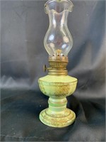 7-1/2'' Green Porcelain Oil Lamp