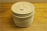 Set of twelve divided round dinner plates