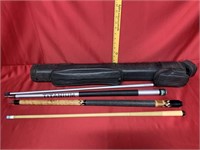 Quality pool cues and case