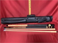 Quality pool cues with case