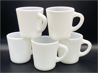 (5) Hazel Atlas milk glass mugs 3 1/2”