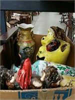 Box of Asian vases and ceramics