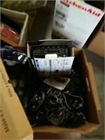 Box of wires, stereo etc