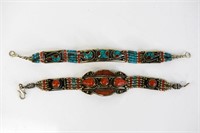 Native American Turquoise & Coral Bracelets