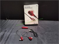 Sharper Image Dual-Driver Wireless Red Earbuds
