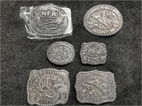 1983-86 Hesston NFR Buckles, LOT of 6, NOS & 1984