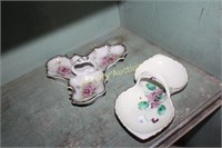 FLORAL DECORATED HANDLED TRAYS