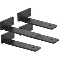 (12" - 4 Pack - black) Shelf Brackets Floating