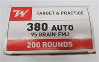 (200) Rounds of Winchester 380 auto 95 grain FMJ