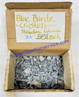 Box of Blue Barite Crystals