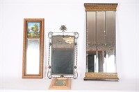 Vintage Beveled Tri-Pane Mirror, Metal Framed