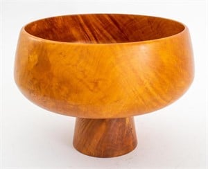 William Arnold Turned Wood Pedestal Bowl, 1989