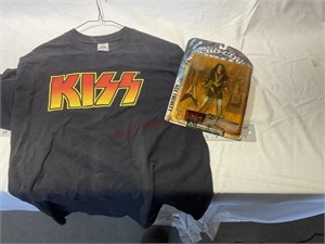 KISS large T-shirt and action figure