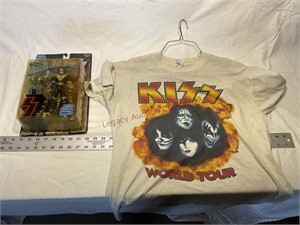 KISS extra large T-shirt and action figure