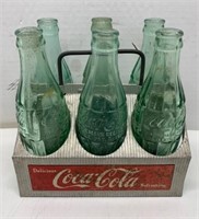 VINTAGE COCA COLA ALUMINUM CARRY CASE W/ BOTTLES