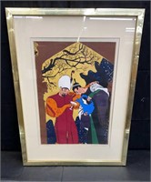 Framed pencil signed silk screen print on paper