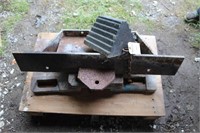HOMEMADE HITCH AND 3 TRACTOR WEIGHTS
