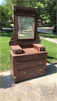 3 drawer Eastlake dresser with brass Victorian