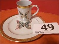 ROYAL GALLERY BUTTERFLY CUP AND PLATE