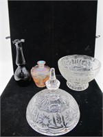 TRAY LOT OF ART AND PRESSED GLASS