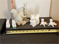 vtg ceramic Hobbyist white squirrels + vtg