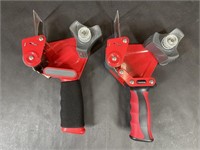 Two Heavy Duty Packing Tape Guns Metal Red