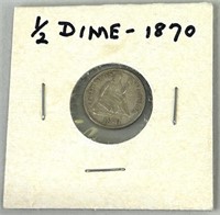 1870 Half Dime (90% Silver).