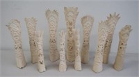 Collection of eleven Oriental carved bones