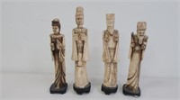 Two Pairs Chinese carved bone figures of Officials
