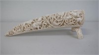 Antique carved ivory elephant's tusk