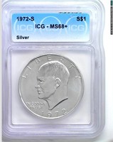 1972-S Silver Ike ICG MS68+ LISTS $900
