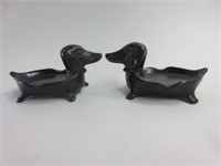 Pair of Unusual Dashound Ashtrays