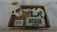 Dixie Beer Sign /Schlitz Mug