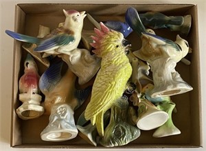 Unmarked Bird Figurines, Largest 10"