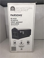 Plastic Post Mount Mailbox, Black