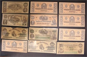 Facsimile Paper Money, group of Confederate Facsim