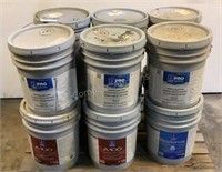 (12) Sherwin Williams Assorted 5 Gal Buckets of Pa
