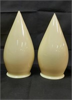 (2) Custard Glass Teardrop Lamp Shades - See Desc