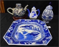 Asian Style Containers; Plate; Teapot; Pitcher;