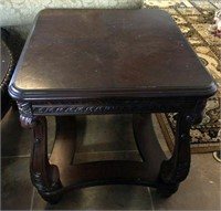 Ornate Side Table with Dark Finish