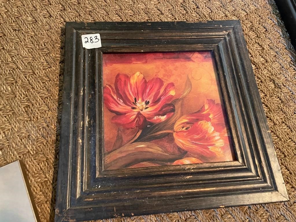 flower picture in wooden frame