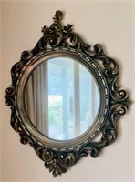 ORNATE GOLD GILTED WALL MIRROR 17"W22"T