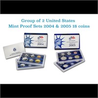 2004 & 2005 United States Mint Proof Set In Origin