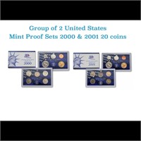 2000 & 2001 United States Mint Proof Set In Origin
