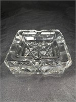 VINTAGE CRYSTAL ASHTRAY - 5 X 5 X 1.5 “