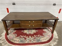 Vtg Mid Modern 1 drawer Walnut coffee table