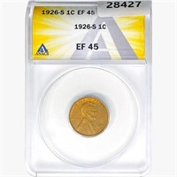 1926-S Wheat Cent ANACS EF45