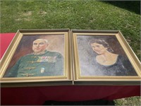 Two large oil paintings Hungarian general
