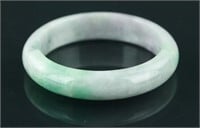 Two Color Green Jade Bangle with Certificate