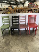 4pc Painted Child Chairs